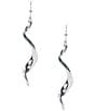 Color:Silver - Image 1 - Twisted Wire Drop Earrings