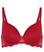 Color:Tango Red - Image 3 - Carasse 3D Lightly Padded Plunge T-Shirt Bra