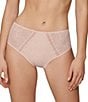 Color:Pinky Sand - Image 1 - Comete Retro High Rise Lace Brief Panty