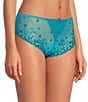 Color:Atoll Blue - Image 1 - Delice Floral Embroidered Bikini Panty