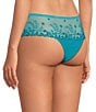 Color:Atoll Blue - Image 2 - Delice Floral Embroidered Bikini Panty