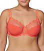 Color:Mango - Image 1 - Delice Floral Embroidered Full Busted Contour Underwire Square Back Bra