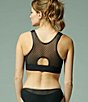 Color:Black - Image 4 - Harmony Wire-Free Keyhole Cut Out Sports Bra