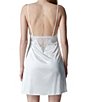Color:Natural - Image 2 - Singuliere Satin Illusion V-Neck Embroidered Chemise