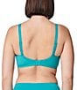 Color:Atoll Blue - Image 2 - Unlined Sheer Embroidered Plunge Bra