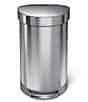Color:Silver - Image 1 - 45-Liter Semi-Round Step Trash Can