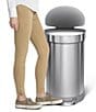 Color:Silver - Image 2 - 45-Liter Semi-Round Step Trash Can