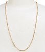 Simplicity Bar Links Chain Long Strand Necklace, Color:Gold - Image 1