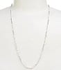 Simplicity Bar Links Chain Long Strand Necklace, Color:Silver - Image 1