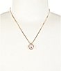 Simplicity Blush Painted Back Round CZ Short Pendant Necklace - Image 1