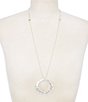Simplicity Hammered Round Open Metal Long Pendant Necklace - Image 1
