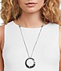 Simplicity Hammered Round Open Metal Long Pendant Necklace - Image 2