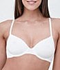 Color:White - Image 1 - Adorned Cotton Molded Underwire Bra