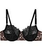 Skarlett Blue Entice Eyelash Lace Unlined Leopard Print Balconette Bra, Color:Black Leopard - Image 4