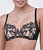 Color:Black/Nylon - Image 1 - Entice Full Coverage Lace Underwire Bra