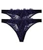 Color:Black/Night - Image 1 - Entice Lace Thong 2-Pack Panty