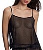 Skarlett Blue Entice Sheer Dotted Reversible Coordinating Cami, Color:Black - Image 1