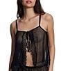 Skarlett Blue Entice Sheer Dotted Reversible Coordinating Cami, Color:Black - Image 3