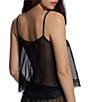 Skarlett Blue Entice Sheer Dotted Reversible Coordinating Cami, Color:Black - Image 4