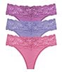 Color:Purple/Periwinkle/Pink Lavender - Image 1 - Goddess Thong 3-Pack