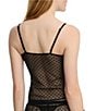 Skarlett Blue Heart Breaker Sheer Heart Lace Coordinating Cami, Color:Black - Image 2