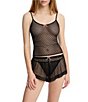 Skarlett Blue Heart Breaker Sheer Heart Lace Coordinating Cami, Color:Black - Image 4