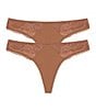 Color:Gleam - Image 1 - Minx Lace Thong 2-Pack Panty
