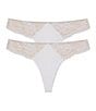 Color:White - Image 1 - Minx Lace Thong 2-Pack Panty