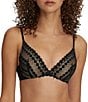 Color:Black/Nylon - Image 1 - Seduced Push-up Underwire Bra