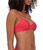 Color:Hot Pink - Image 3 - Smitten Unlined Lace Underwire Bra