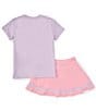 Color:Pastel Lilac Prism Pink - Image 2 - Big Girls 7-12 Short Sleeve Tennis Club T-Shirt & Bottom 2-Piece Set