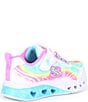 Color:White Multi - Image 2 - Girls' Flutter Heart Lights-Groovy Swirl Lighted Sneakers (Youth)