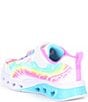Skechers Girls' Flutter Heart Lights-Groovy Swirl Light Up Sneakers (Youth), Color:White Multi - Image 3