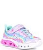 Color:Lavender/Aqua - Image 1 - Girls' Flutter Heart Lights-Groovy Swirl Lighted Sneakers (Youth)
