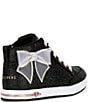 Skechers Girls' Shoutouts 2.0 Sparkle Bow Sneakers (Toddler), Color:Black/Rose Gold - Image 2