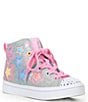 Color:Silver Multi - Image 1 - Girls' Twi-Lites 2.0 Star Gloss Hi-Top Lighted Sneakers (Youth)