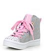 Color:Silver Multi - Image 4 - Girls' Twi-Lites 2.0 Star Gloss Hi-Top Lighted Sneakers (Youth)