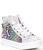 Color:SIlver Multi - Image 1 - Girls' Twi-Lites Charm Glitz Lighted Hi-Top Sneakers (Toddler)