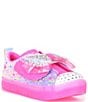 Color:Pink Multi - Image 1 - Girls' Twinkle Toes® Rhinestone Shuffle Brights Lighted Sneakers (Youth)
