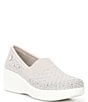 Color:Light Grey/Silver - Image 1 - x Martha Stewart Pier-Lite Reflection Rhinestone Wedge Slip-Ons