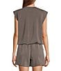 Skies Are Blue Brushed Modal Crew Neck Sleeveless Muscle Top, Color:Charcoal - Image 2