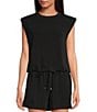 Skies Are Blue Brushed Modal Crew Neck Sleeveless Muscle Top - Image 1