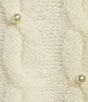 Color:Cream - Image 4 - Cable Knit Wool Blend Pearl Crew Neck Long Sleeve Sweater