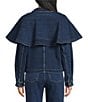 Skies Are Blue Cape Collared Long Sleeve Coordinating Denim Jacket - Image 2