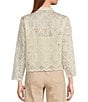 Skies Are Blue Chiffon Eyelet Button Front Point Collar Long Sleeve Blouse, Color:Cream - Image 2