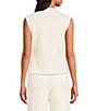 Skies Are Blue Collared Sleeveless Button Front Sweater Knit Peplum Coordinating Vest - Image 2