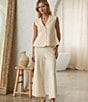 Skies Are Blue Collared Sleeveless Button Front Sweater Knit Peplum Coordinating Vest - Image 5