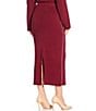 Skies Are Blue Contrast Blanket Stitch Knit Midi Coordinating Skirt, Color:Burgundy-Ivory - Image 2