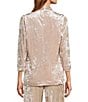 Skies Are Blue Coordinating Crushed Velvet Open Front Long Sleeve Blazer, Color:Champagne - Image 2