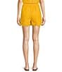 Skies Are Blue Coordinating Eyelet Scallop Hem Shorts, Color:Sunflower - Image 2